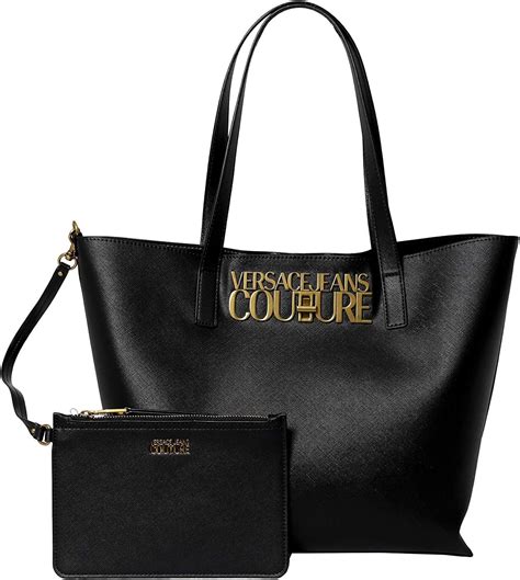 versace jeans black tote|Versace Jeans couture tote bag.